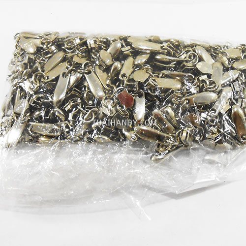 หัวซิปฟันไนลอน เล็บหนา ขนาดเบอร์ 5  บรรจุ 100 อัน สีเงิน รูปเต็ม