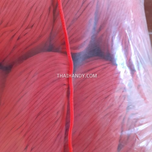 เชือกร่มพื้น แพ็ค ขนาด 3.5 mm  บรรจุ 1 กิโลกรัม สีแดง รูปเต็ม