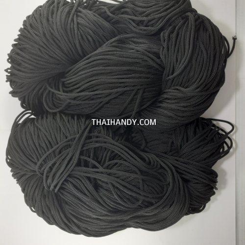 เชือกร่มพื้น แพ็ค ขนาด 3.5 mm  บรรจุ 1 กิโลกรัม สีดำ รูปเต็ม
