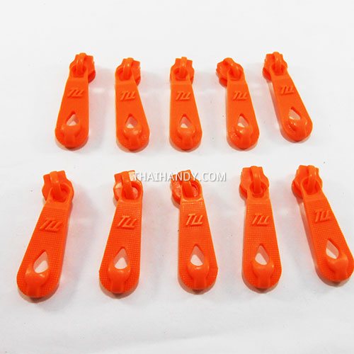 หัวซิปฟันไนลอน พลาสติก sport  ขนาดเบอร์ 5  บรรจุ 10 อัน สีส้ม รูปเต็ม