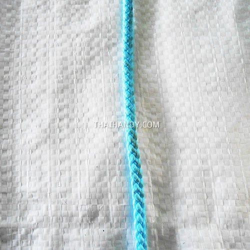 เชือกถักเปีย  PP  ขนาด 4 mm  บรรจุ 1 เมตร สีฟ้าอ่อน รูปเต็ม