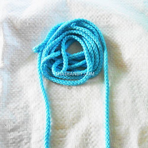 เชือกถักเปีย  PP  ขนาด 4 mm  บรรจุ 500 กรัม สีฟ้าอ่อน รูปเต็ม