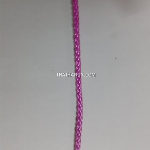 เชือกถักเปีย  PP  ขนาด 4 mm  บรรจุ 1 เมตร สีชมพู รูปเต็ม