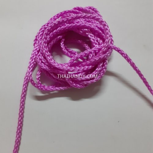 เชือกถักเปีย  PP  ขนาด 4 mm  บรรจุ 500 กรัม สีชมพู รูปเต็ม