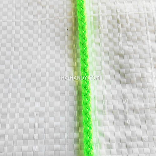 เชือกถักเปีย  PP  ขนาด 4 mm  บรรจุ 1 เมตร สีเขียวตอง รูปเต็ม