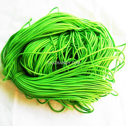 เชือกร่มมีไส้ แพ็ค ขนาด 3 mm  บรรจุ 500 กรัม สีเขียวตอง รูปเต็ม