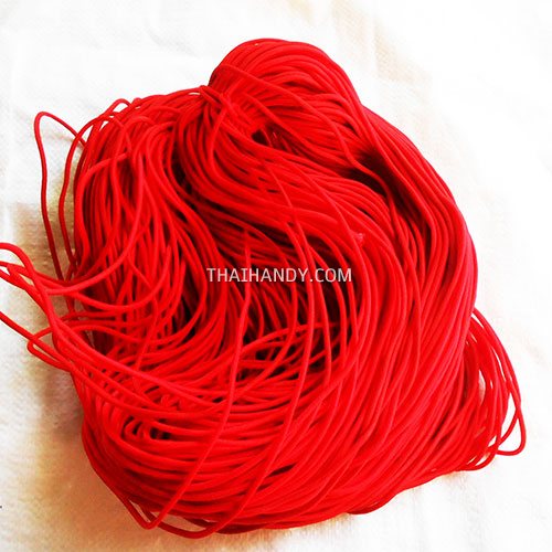 เชือกร่มมีไส้ แพ็ค ขนาด 3 mm  บรรจุ 500 กรัม สีแดง รูปเต็ม