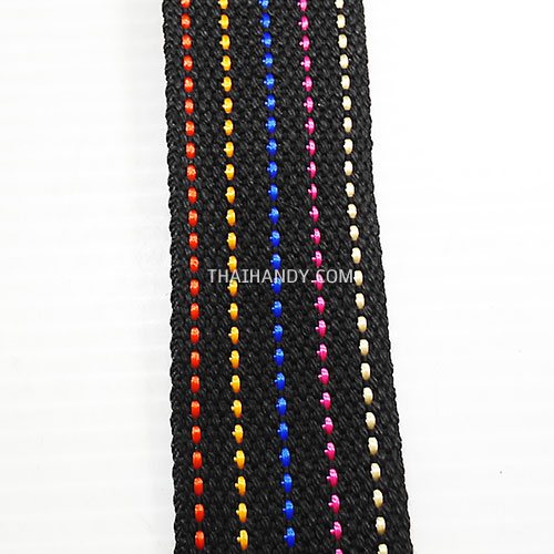 สายผ้า-ผ้ากุ๊น Cotton (ฝ้าย) ลายจุดไข่ปลา ขนาด 1.5 นิ้ว บรรจุ 1 เมตร สีดำ รูปเต็ม