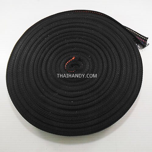 สายผ้า-ผ้ากุ๊น Cotton (ฝ้าย) ลายจุดไข่ปลา ขนาด 1.5 นิ้ว บรรจุ 50 หลา สีดำ รูปเต็ม