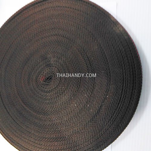 สายผ้า-ผ้ากุ๊น Cotton (ฝ้าย) ลายจุดไข่ปลา ขนาด 1.5 นิ้ว บรรจุ 50 หลา สีน้ำตาลเข้ม รูปเต็ม