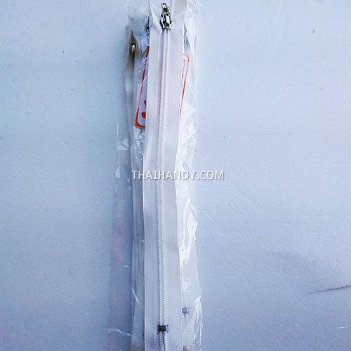 รางผ้าซิปสำเร็จรูป ฟันไนลอน ขนาดเบอร์ 5 ยาว 10 นิ้ว บรรจุ 12 ชุด สีขาว รูปเต็ม