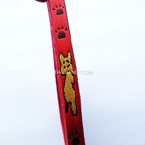 สายผ้า-ผ้ากุ๊น Cotton (ฝ้าย) การ์ตูน 2 หน้า ขนาด 3 หุน (1 cm) บรรจุ 1 เมตร สีแดง รูปเต็ม