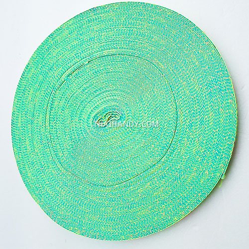 สายผ้า-ผ้ากุ๊น Cotton (ฝ้าย) การ์ตูน 2 หน้า ขนาด 3 หุน (1 cm) บรรจุ 50 เมตร สีเขียวตอง รูปเต็ม