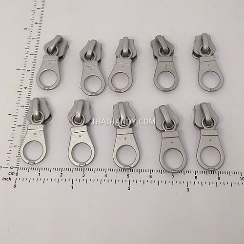 หัวซิปฟันกระดูก กีต้าร์ ขนาดเบอร์ 5  บรรจุ 10 อัน สีบรอนด์เงิน รูปเต็ม