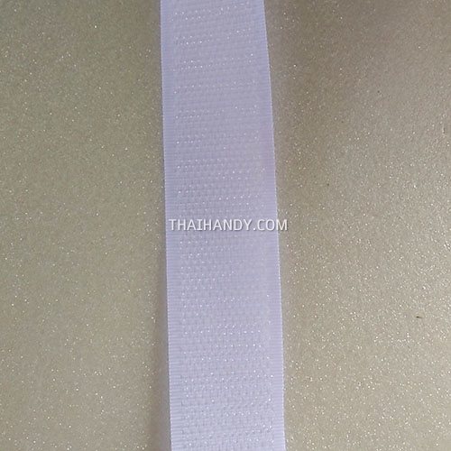 เมจิกเทปตีนตุ๊กแก ด้านขนหน้าเดียว(ตัวเมีย) ขนาด 25 mm  บรรจุ 1 หลา สีขาว รูปเต็ม