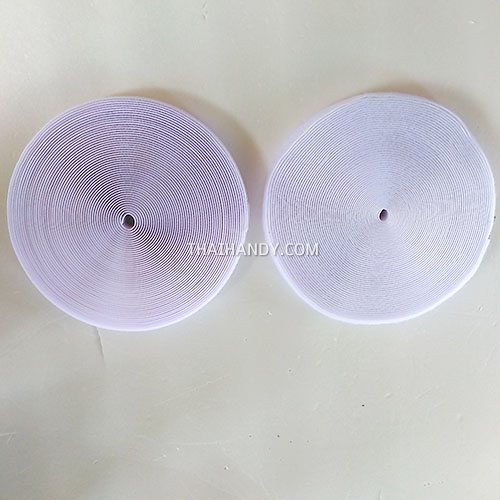 เมจิกเทปตีนตุ๊กแก คู่(ผู้เมีย) ขนาด 25 mm  บรรจุ 10 คู่ สีขาว รูปเต็ม