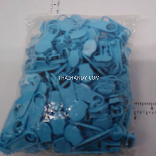 หัวซิปฟันไนลอน ป้าย ขนาดเบอร์ 3  บรรจุ 500 อัน สีฟ้า รูปเต็ม