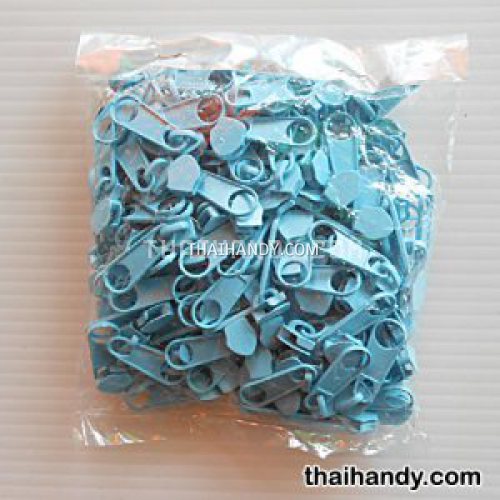 หัวซิปฟันไนลอน ป้าย ขนาดเบอร์ 5  บรรจุ 500 อัน สีฟ้า รูปเต็ม