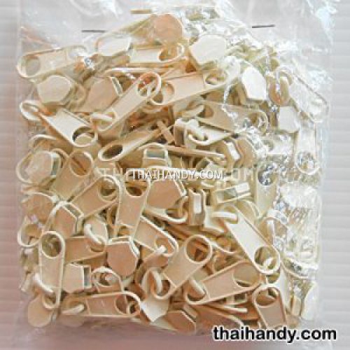 หัวซิปฟันไนลอน ป้าย ขนาดเบอร์ 5  บรรจุ 500 อัน สีครีม รูปเต็ม