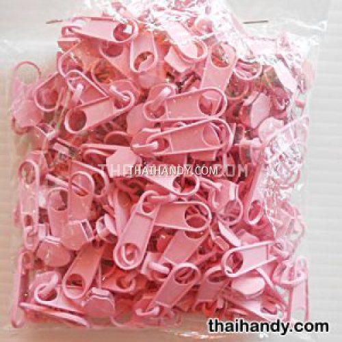 หัวซิปฟันไนลอน ป้าย ขนาดเบอร์ 5  บรรจุ 500 อัน สีชมพูอ่อน รูปเต็ม
