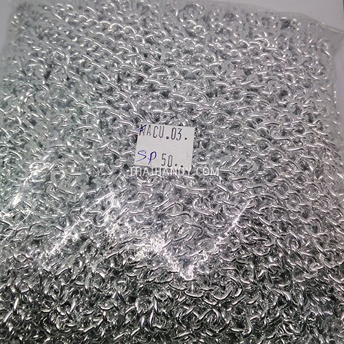 โซ่อลูมิเนียม  ACU03-165  ขนาด 8 mm  บรรจุ 100 เมตร สีเงิน รูปเต็ม