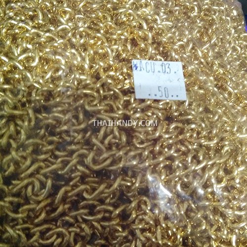 โซ่อลูมิเนียม  ACU03-165  ขนาด 8 mm  บรรจุ 100 เมตร สีทอง รูปเต็ม