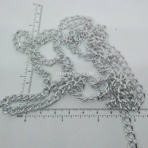 โซ่อลูมิเนียม  ACU03-165  ขนาด 8 mm  บรรจุ 10 เมตร สีเงิน รูปเต็ม
