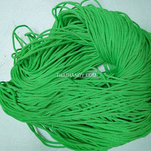เชือกร่มพื้น แพ็ค ขนาด 3.5 mm  บรรจุ 500 กรัม สีเขียวตอง รูปเต็ม