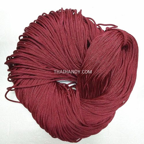 เชือกร่มพื้น แพ็ค ขนาด 3.5 mm  บรรจุ 500 กรัม สีแดงเลือดหมู รูปเต็ม