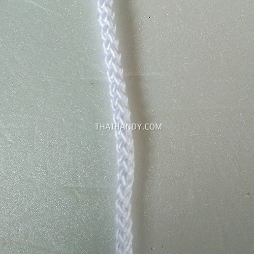 เชือกถักเปีย  PP  ขนาด 10 mm  บรรจุ 1 เมตร สีขาวฟอก รูปเต็ม