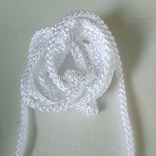 เชือกถักเปีย  PP  ขนาด 10 mm  บรรจุ 500 กรัม สีขาวฟอก รูปเต็ม