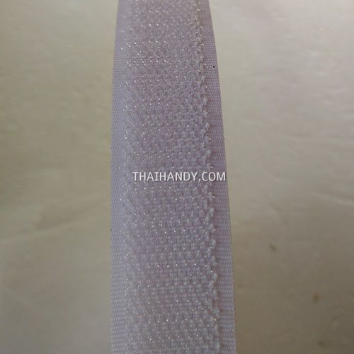 เมจิกเทปตีนตุ๊กแก ด้านหนามหน้าเดียว(ตัวผู้) ขนาด 20 mm  บรรจุ 1 หลา สีขาว รูปเต็ม