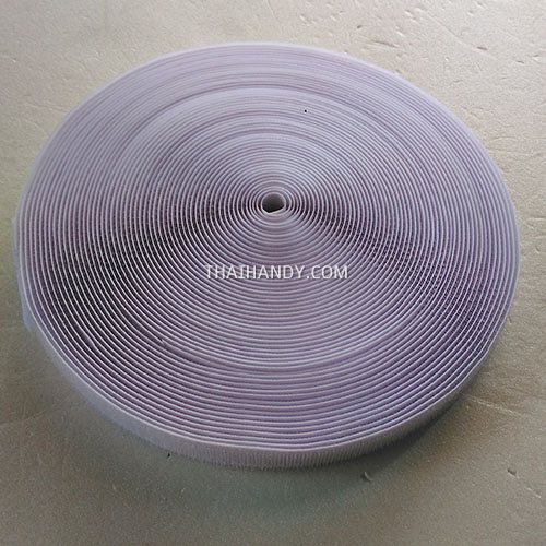 เมจิกเทปตีนตุ๊กแก ด้านหนามหน้าเดียว(ตัวผู้) ขนาด 20 mm  บรรจุ 1 ม้วน สีขาว รูปเต็ม