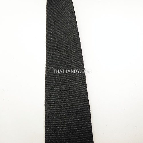 สายผ้า-ผ้ากุ๊น Cotton (ฝ้าย) โพลีนุ่ม ขนาด 1 นิ้ว บรรจุ 1 เมตร สีดำ รูปเต็ม