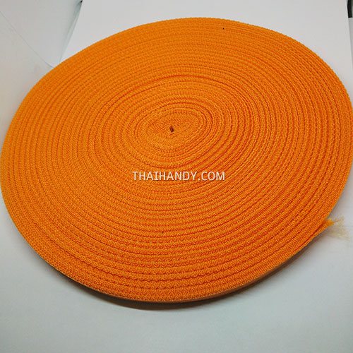 สายผ้า-ผ้ากุ๊น PP  ลายเรียบ ขนาด 3 หุน (1 cm) บรรจุ 50 เมตร สีส้ม รูปเต็ม