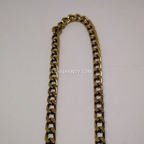 โซ่อลูมิเนียม ตัดเหลียม ขนาด 8 mm  บรรจุ 1 เมตร สีทองรมดำ รูปเต็ม