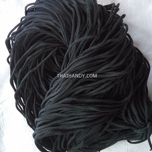 เชือกร่มพื้น แพ็ค ขนาด 4 mm  บรรจุ 500 กรัม สีดำ รูปเต็ม