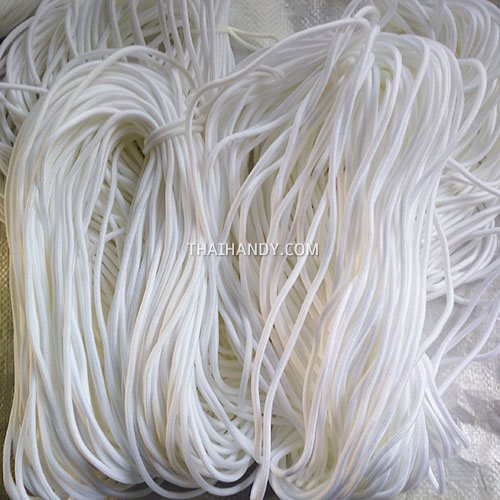 เชือกร่มมีไส้ แพ็ค ขนาด 3 mm  บรรจุ 500 กรัม สีขาว รูปเต็ม
