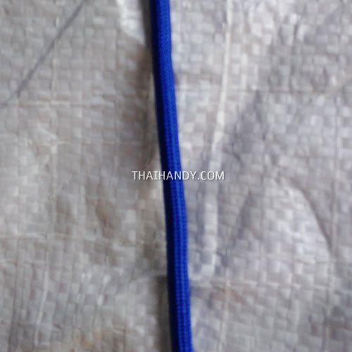 เชือกร่มมีไส้ แพ็ค ขนาด 4 mm  บรรจุ 1 เมตร สีน้ำเงิน รูปเต็ม