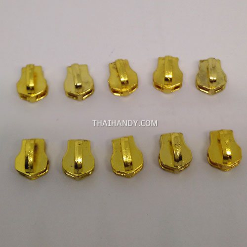 หัวซิปฟันไนลอน เปลือย ขนาดเบอร์ 3  บรรจุ 10 อัน สีทอง รูปเต็ม