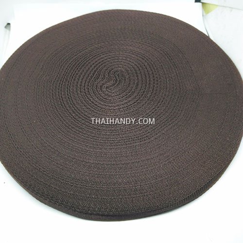 สายผ้า-ผ้ากุ๊น PP  ลายเรียบ ขนาด 4 หุน (13 cm) บรรจุ 50 เมตร สีน้ำตาลเข้ม รูปเต็ม