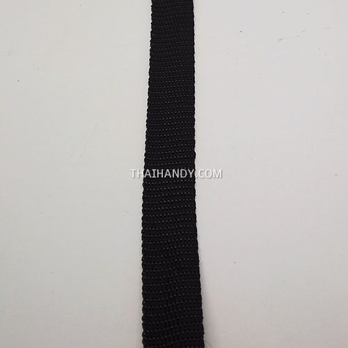 สายผ้า-ผ้ากุ๊น PP  ลายเรียบ ขนาด 4 หุน (13 cm) บรรจุ 1 เมตร สีดำ รูปเต็ม