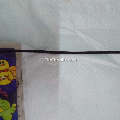 เชือกร่มมีไส้ แพ็ค ขนาด 2.5 mm  บรรจุ 1 เมตร สีดำ รูปเต็ม