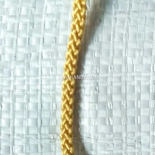 เชือกถักเปีย  PP  ขนาด 3 mm  บรรจุ 1 เมตร สีทอง รูปเต็ม