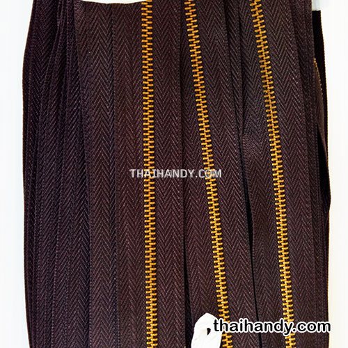 รางผ้าซิปเฉพาะรางซิป ฟันเหล็ก ขนาดเบอร์ 3 ฟันสีทองรมดำ บรรจุ 50 หลา สีน้ำตาลเข้มอมม่วง รูปเต็ม