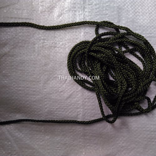 เชือกถักเปีย  PP  ขนาด 3 mm  บรรจุ 500 กรัม สีเขียวขี้ม้า รูปเต็ม