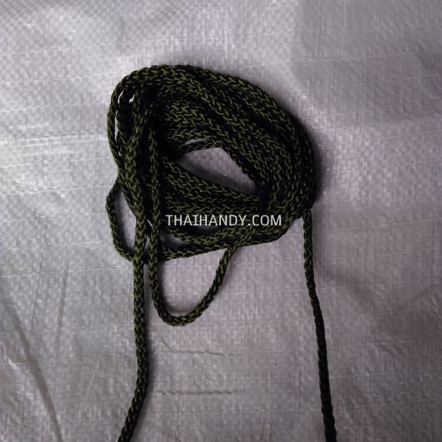 เชือกถักเปีย  PP  ขนาด 4 mm  บรรจุ 500 กรัม สีเขียวขี้ม้า รูปเต็ม
