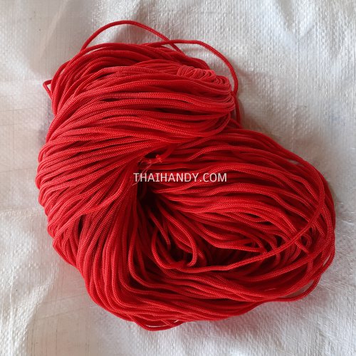เชือกร่มพื้น แพ็ค ขนาด 4 mm  บรรจุ 500 กรัม สีแดง รูปเต็ม
