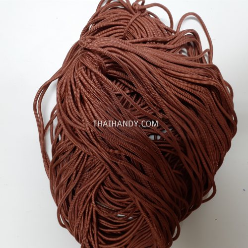 เชือกร่มมีไส้ แพ็ค ขนาด 3 mm  บรรจุ 500 กรัม สีน้ำตาลแดง รูปเต็ม