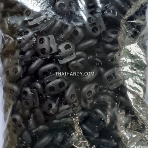 ตัวล็อคเชือก จมูกหมู ขนาดใหญ่ บรรจุ 1000 อัน สีดำ รูปเต็ม